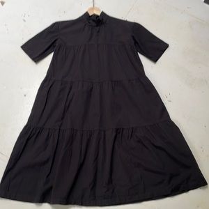 Everlane “Tiered Mockneck Dress” Black xxs